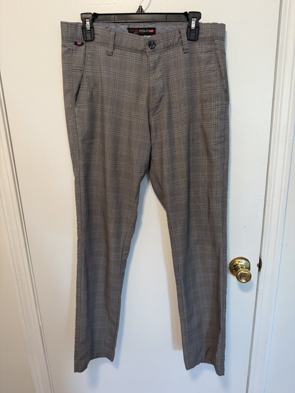Viadi Polo Gray Glen Plaid Slim Italian made Pants Mens